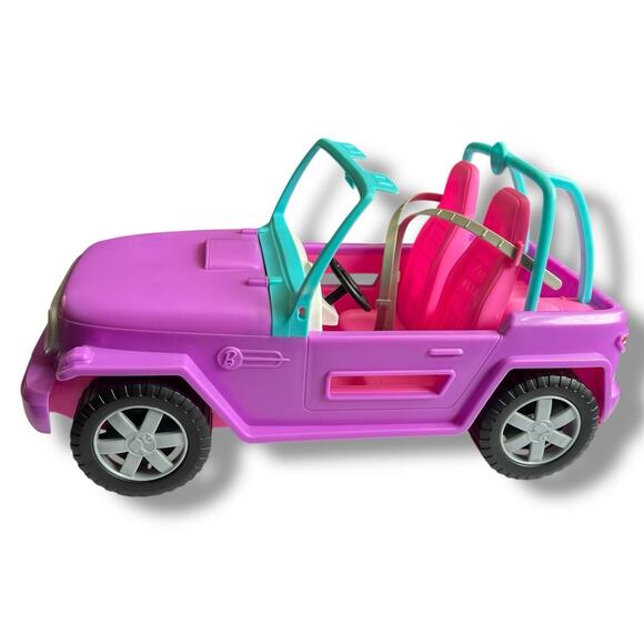 Barbie Doll Jeep 2019 Pink Purple Blue Two Door Vehicle Off Road Car Mattel - Picture 4 of 11